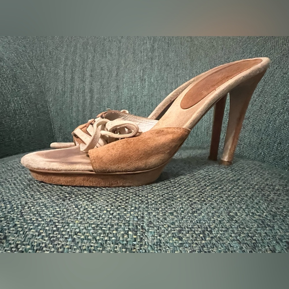 Bebe Suede Tan Women's Heels